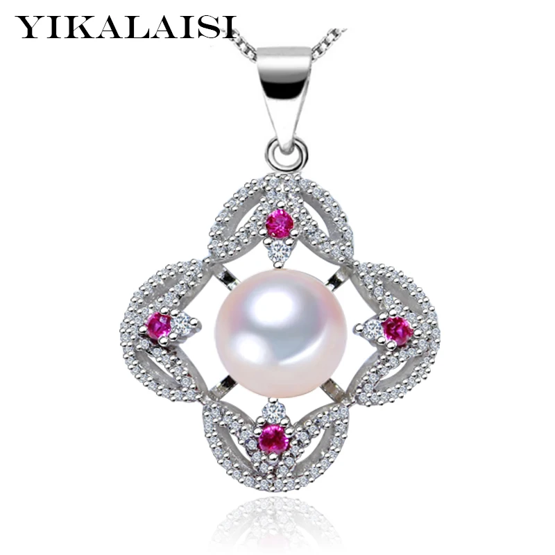 YIKALAISI 2017 fine brand Natural Freshwater Pearl choker neckalce Pendant real 925 Sterling Silver Jewelry For Women girls | Украшения и
