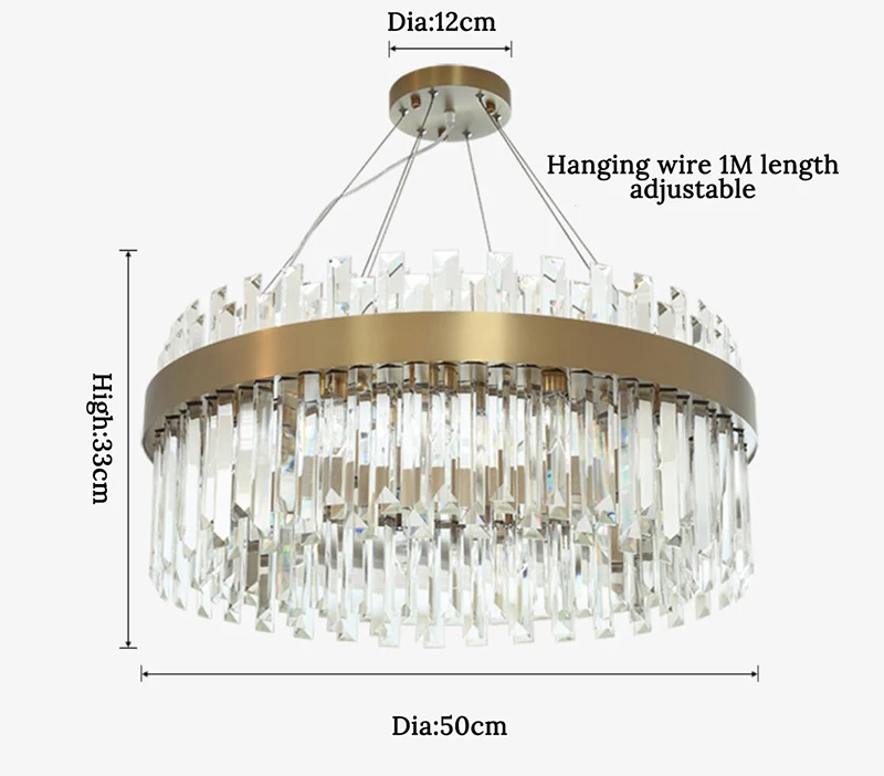 Современные светильники Роскошные Хрустальные подвесные светильники Стиль Простой Круглый Золотой гостиная ресторан роскошный экспорт