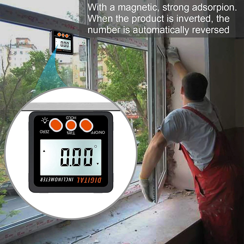 

360 Degree Angle Digital Protractor Inclinometer Electronic Bevel Box Angle Gauge Meter Measuring Tools Base