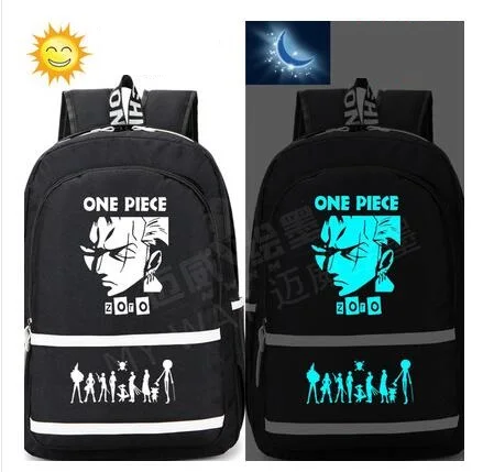 

New designed High Q anime one piece luminous printing backpacks one piece backpack for student
