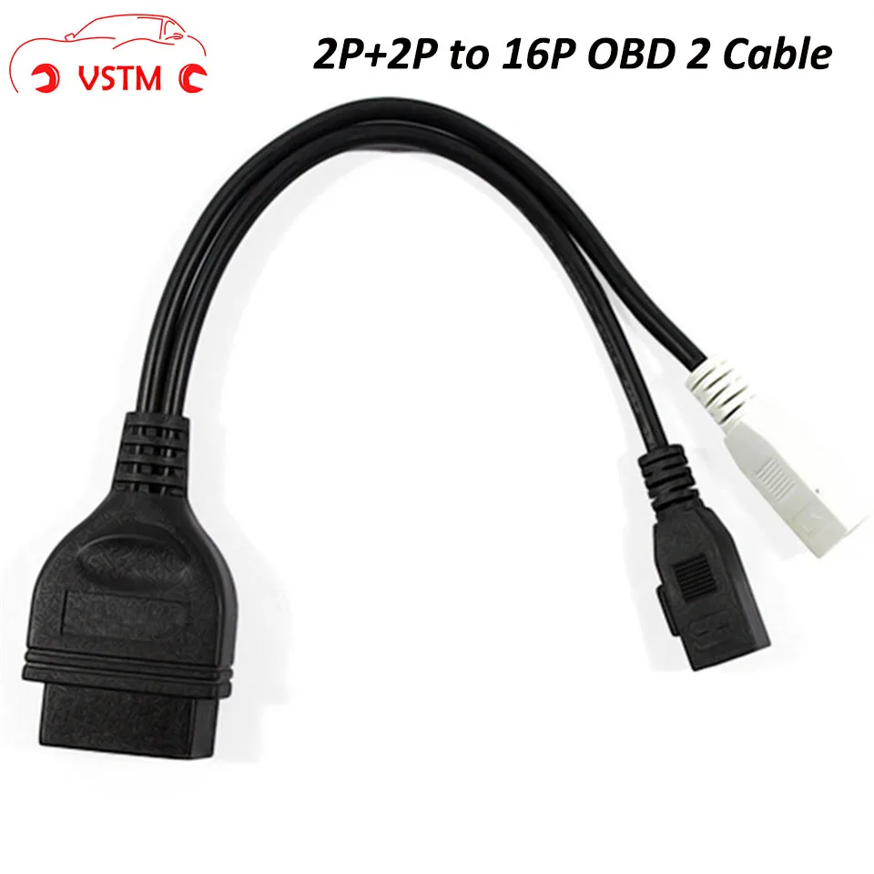Диагностический кабель OBD2, 2P + 2P на 16 контактов, для AUDI 2X2, OBD1, 2P + 2P на 16 контактов, гнездовой разъем для VW/Skoda