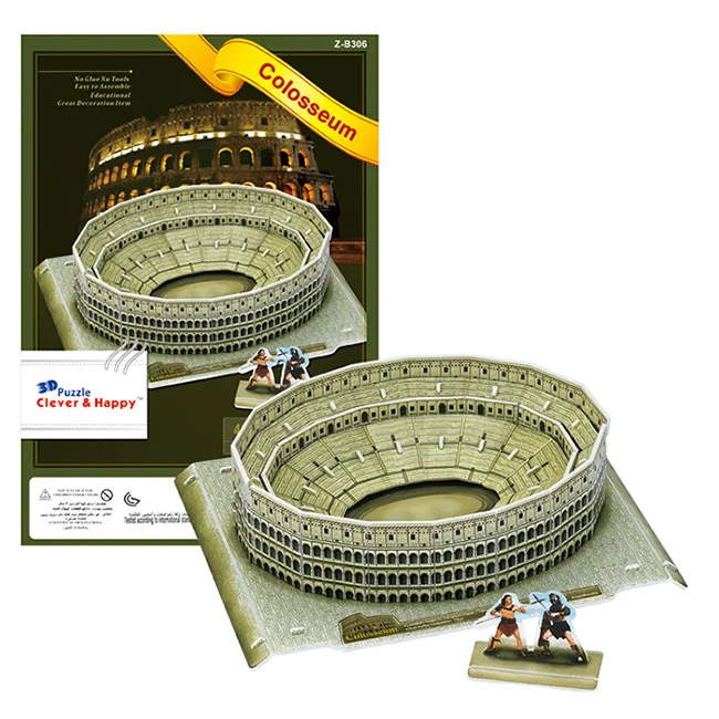 Купите один получите один! 3D головоломка модель всемирно известная Строительная модель сувенир для взрослых diy Бумажная модель DIY стадион головоломка подарок - Цвет: Colosseum N San Siro