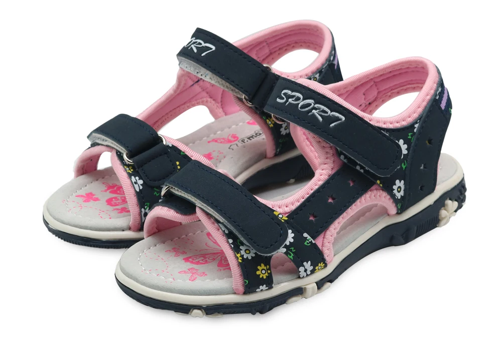 Apakowa Summer Children Shoes Girls Sport Beach Sandals with Arch Support Kids Hook-and-Loop Sandals for Girls EU Size 21-32