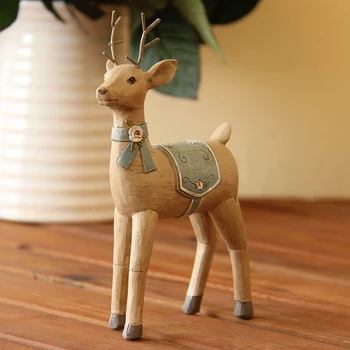 

style decor Home Furnishing European style of the ancient small ornaments gifts crafts painted deer living room cabinet