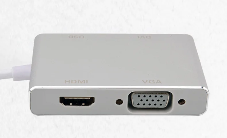 Baolyda USB C к HDMI 4K адаптер Thunderbolt 3 концентратор USB 3,1 type C к HDMI VGA DVI USB мульти концентратор для MacBook/Pro Chromebook Pixel