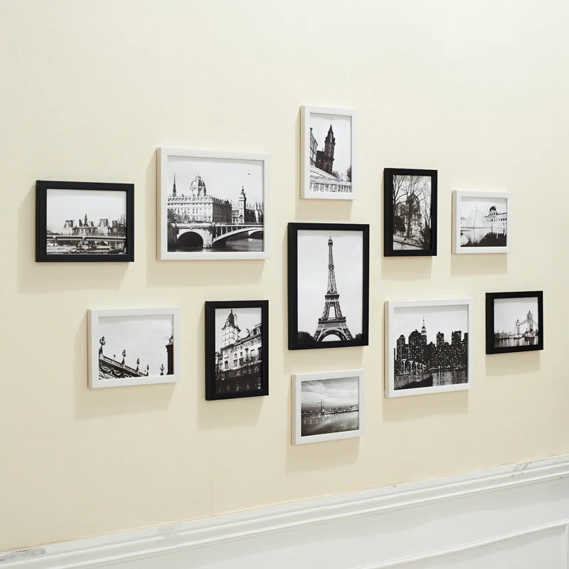 11 шт. настенный коллаж черно-белая фоторамка картина DisplayWall подвесная фоторамка набор современного искусства для дома, комнаты, офиса Декор