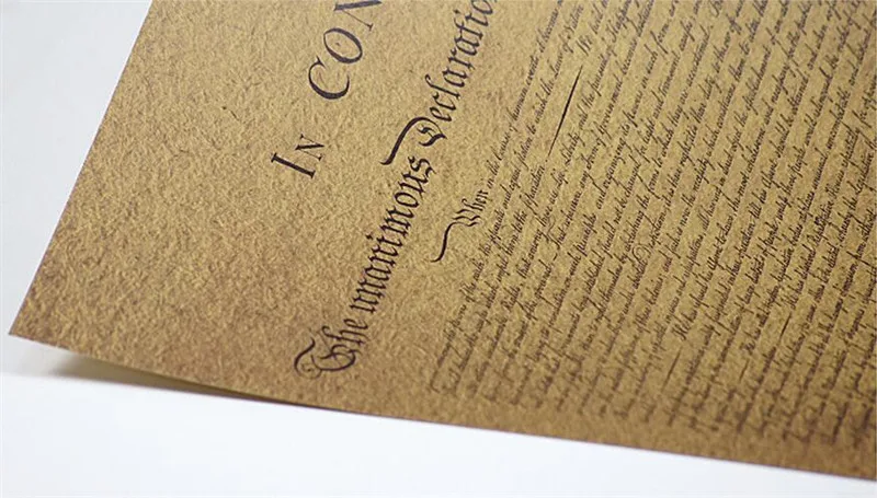 Vintage Retro Kraft Paper Poster Declaration Of Independence Playbill Bar Wall