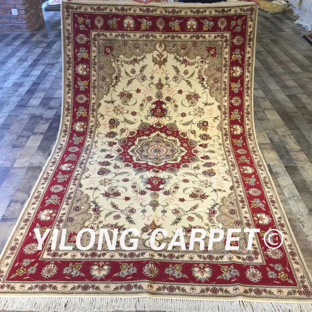 Yilong 5'x8' Classic Hand Knotted Persian Red Carpet New Zealand Silk