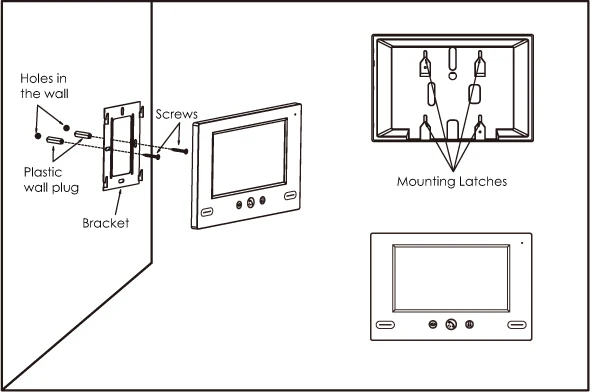 how to install indoor monitor  7 Inch Color LCD Video Door Phone Intercom System  