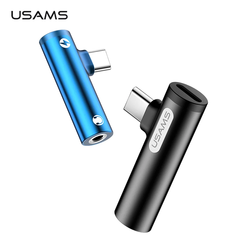 Адаптер USAMS USB C на 3,5 мм штекер на Famale сплиттер Тип c OTG адаптер для зарядки samsung s9 s8 телефонный адаптер