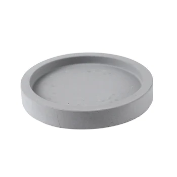 

Silicone Tray Mold Round Handmade Cement Fruit Dish Concrete Mould
