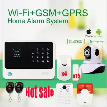 

433mhz G90B gsm WIFI burglaralarm system Smart wifi gsm home security alarm system work with IP camera/keypad arm disarm