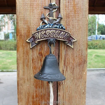 

Cast Iron Bell Welcome Entry Door Bell Antique Doorbell Decoration Front Door Interior Exterior decor