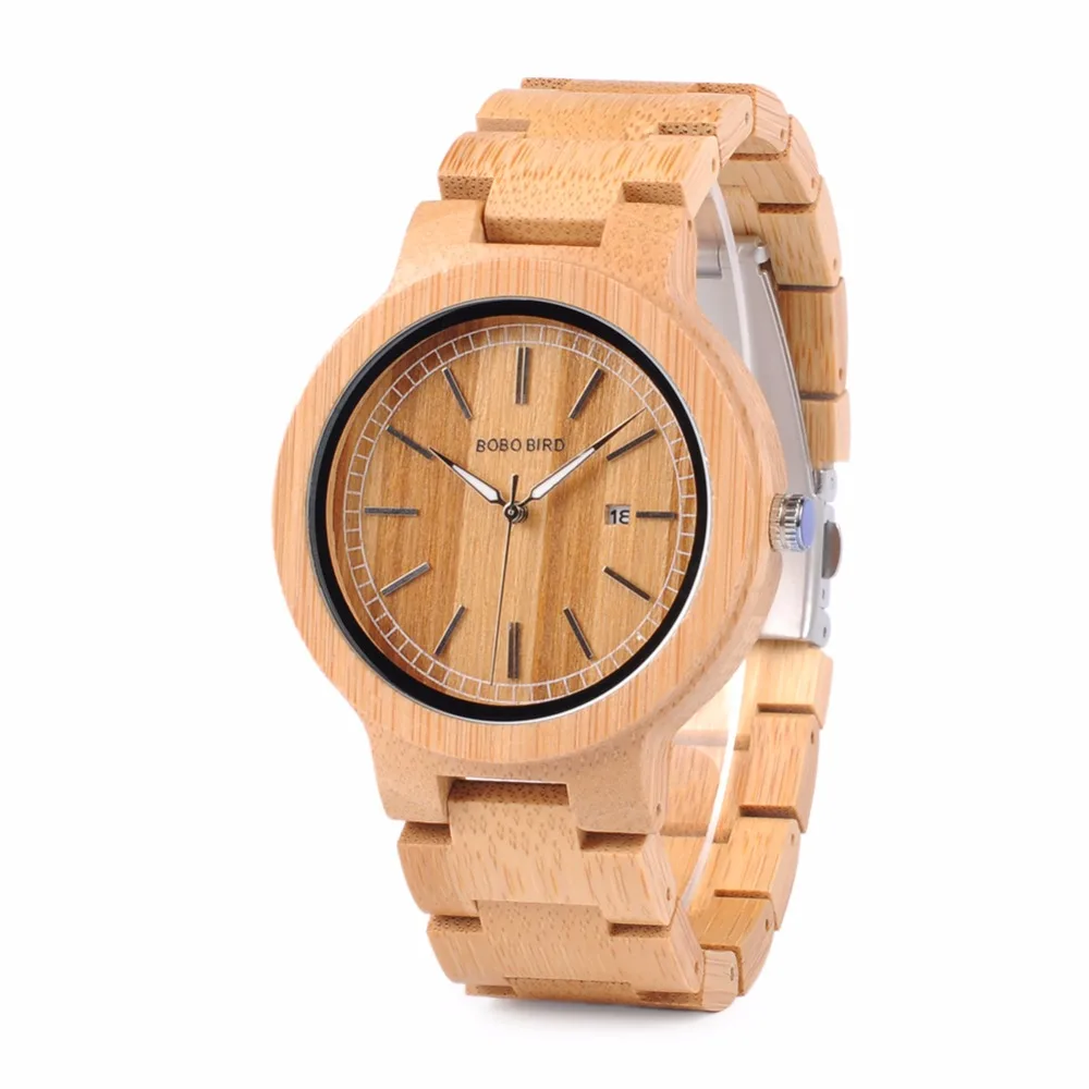 BOBO BIRD LP23 Drop Shipping Designer Bamboo Wooden Watches Men with Stainless Steel Clasp Quartz Relogio in Box