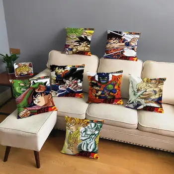 

Dragon Ball Theatrical Version Decor Cartoon Anime Pillow Case Throw Pillowcase Print 45*45cm Plush Cushion Cover for Sofa Home