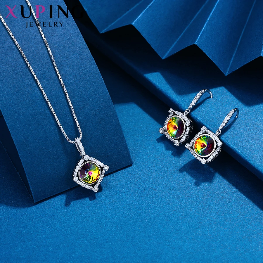 Модный набор ювелирных изделий Xuping для женщин кристаллы Swarovski искусственная