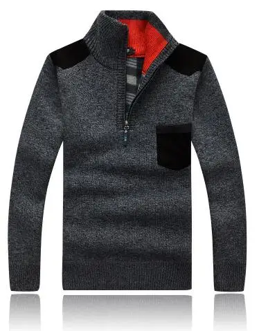Высококачественный зимний мужской свитер Джемперы пуловер свитер мужской выбор - Цвет: Темно-серый