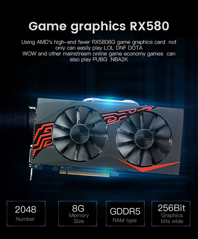 IPASON дешевый игровой пк AMD Ryzen5 2400G/B450M/ASUS RX580 8G Дискретная карта DDR4 16G ram 1T+ 240GSSD настольный компьютер