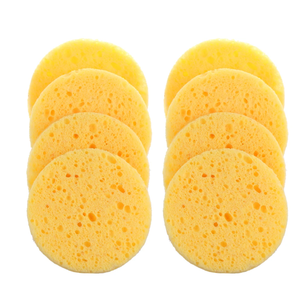 

10PC Natural Wood Pulp Makeup Remover Sponges Cellulose Facial Reusable Cotton Pads Compress Puff Skincare Exfoliator Tools