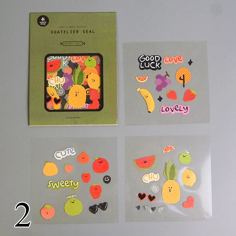 3 листа милые наклейки с животными Kawaii канцелярские наклейки бумажные наклейки для детей DIY Скрапбукинг дневник Альбомы для фото - Цвет: 2