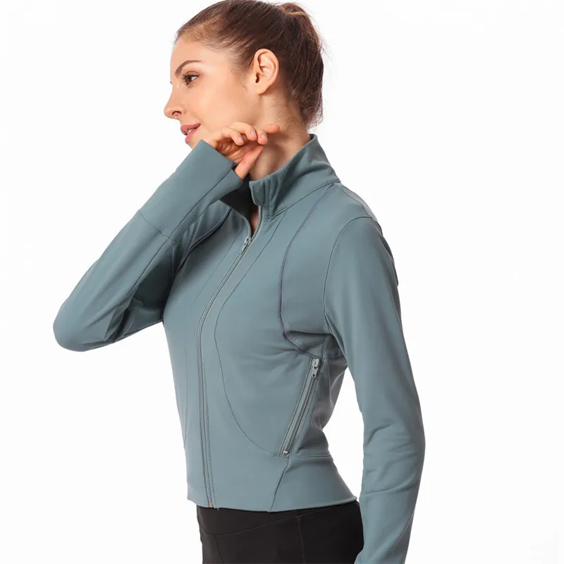 

Women Zipper Hooded Long Sleeve Fitness Sports wear Turn-down CollSports Sweatshirt Hoodies Yoga Shirt Running Jacket Tracksuit