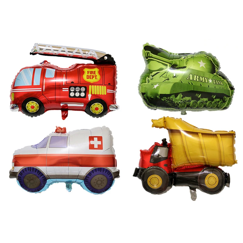 New-BIG-toy-car-foil-balloon-kids-gift-Tank-plane-Ambulance-bus-Fire-Truck-Birthday-Party