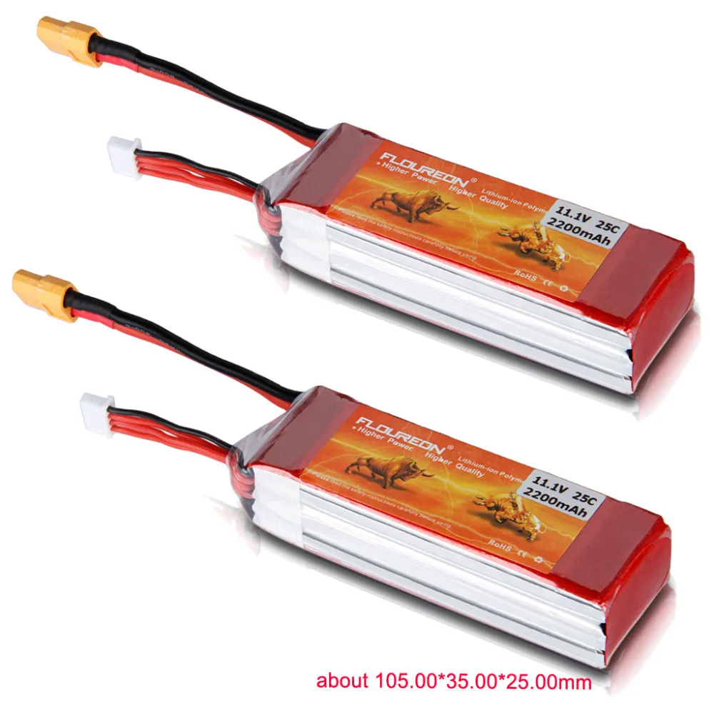 FLOUREON 3S Lipo аккумулятор 11,1 V 2200mAh 25C XT60 разъем для DJI Phantom 1 Квадрокоптер DJI Phantom FC40 запасной Walkera E22RC F450