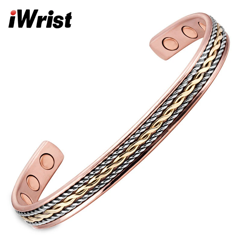 IWrist Мода 3 тон цвета: золотистый серебристый Цвет Магнитный Для женщин браслет