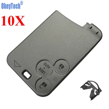 

OkeyTech 10PCS/LOT 3 Button Blank Remote Car Key Card Case Shell Cover For Renault Laguna Megane Modus Clio Kangoo Logan Sandero