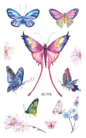 Водонепроницаемый Мультфильм Русалка Единорог динозавр цветок бабочка временные татуировки наклейки для детей ребенок поддельные татуировки наклейки - Цвет: EC-773