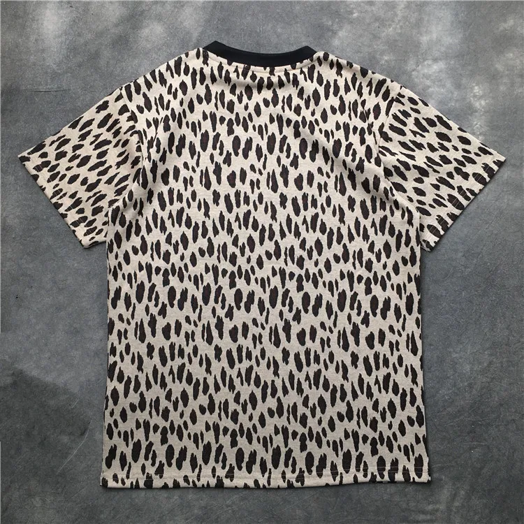 Новинка Для мужчин Leopard джентльмен футболки футболка хип-хоп скейтборд, уличная мода хлопковая Футболка kenye S-XXL# K46