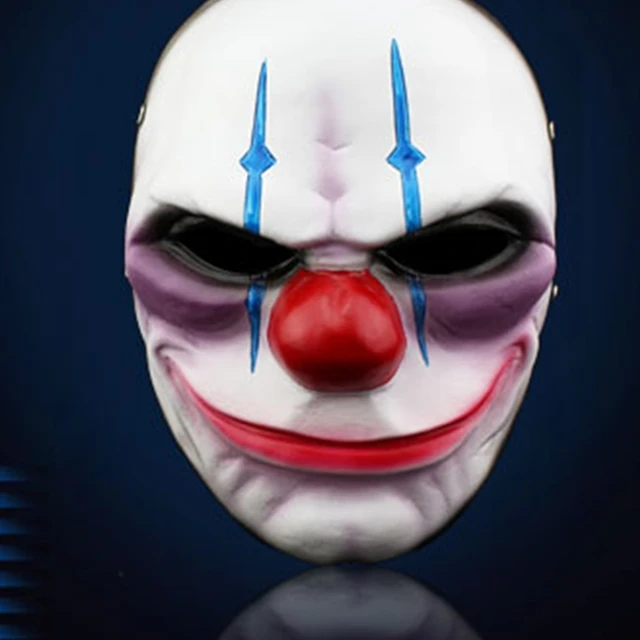 Halloween Horror Scary Clown Robbery Resin Mask Payday2 Game Heist