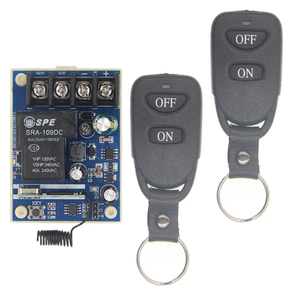 

Control Light Pump Motor ON OFF 12V 24V 36V 48V RF Remote Switch Receiver + Transmitter Independently 315 / 433 MHz