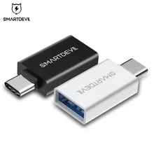 Адаптер SmartDevil type C для USB 3,0 OTG кабель адаптер USB C конвертер для samsung Galaxy ys8s9 huawei p20 USB C OTG адаптер