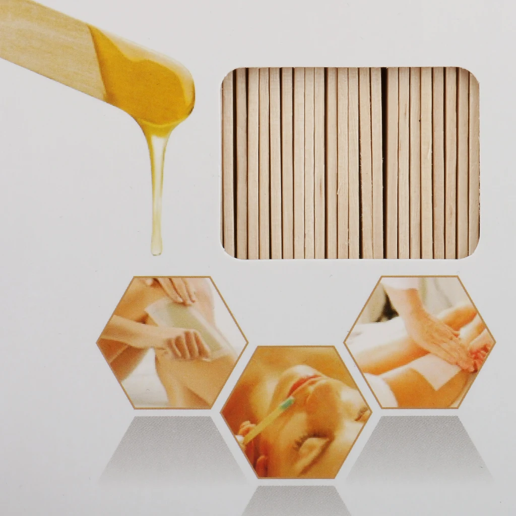 50pcs Disposable Wax Spatula Stick Body Hair Removal Waxing Wooden Tongue Depressor Applicator