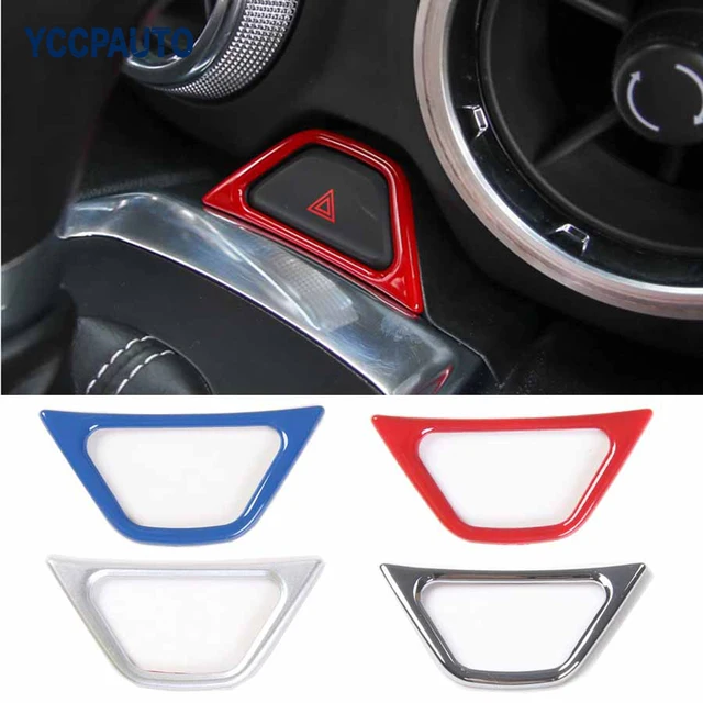 Us 11 49 10 Off Interior Accessior Stickers For Chevrolet Camaro 2016 Up Emergency Lights Button Frame Trim Covers Bezel Car Styling Abs 1pcs In