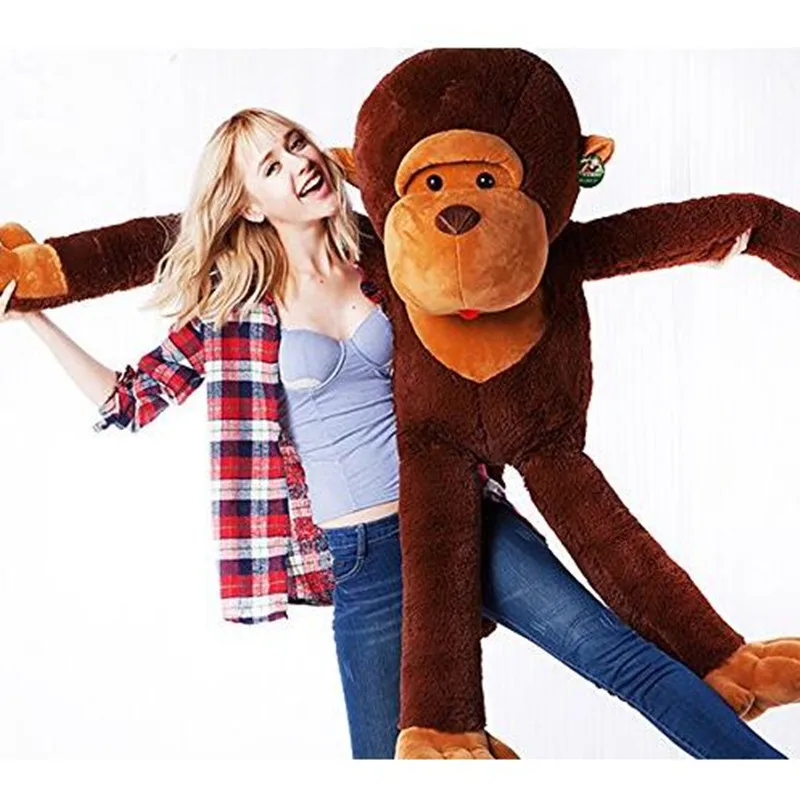 GIANT HUGE LARGE BIG STUFFED ANIMAL SOFT PLUSH BROWN MONKEY BEAR DOLL