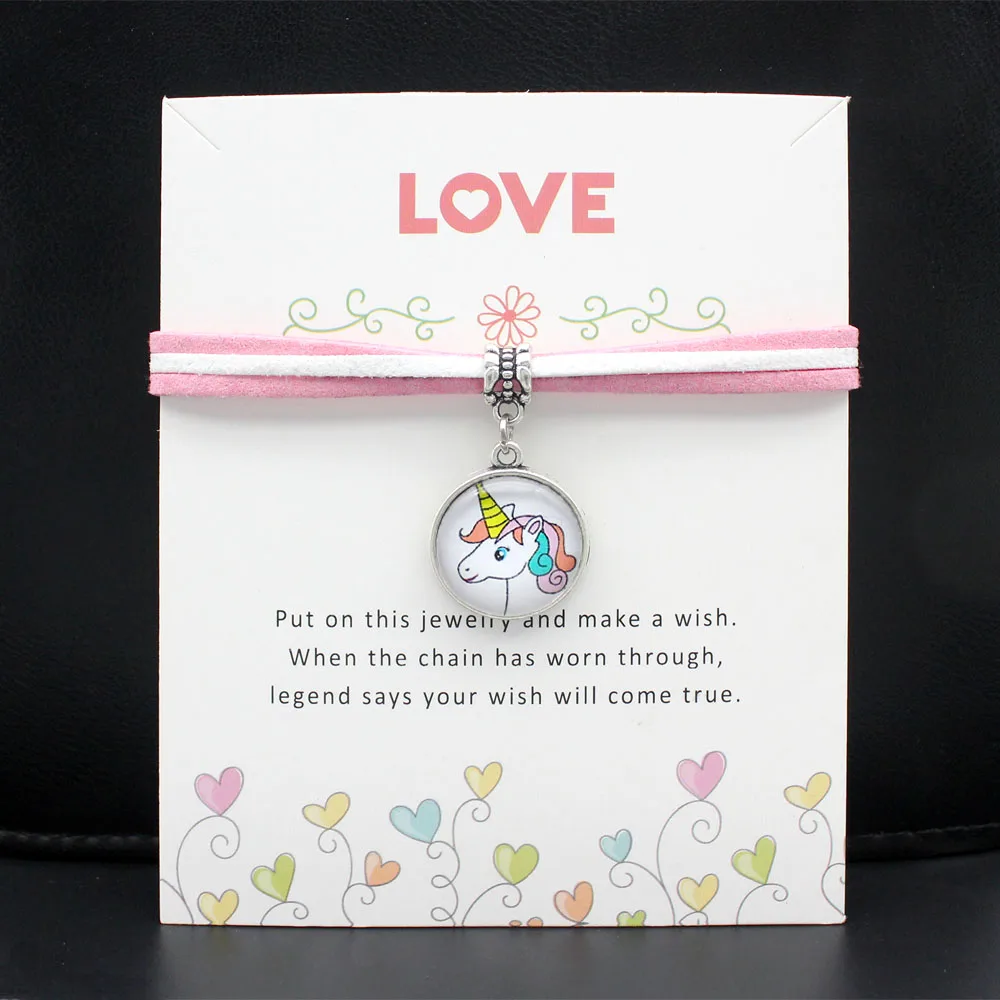 Новые модные браслеты с изображением единорога фламинго для женщин и мужчин браслет подарок ювелирной дружбы - Окраска металла: FK7497