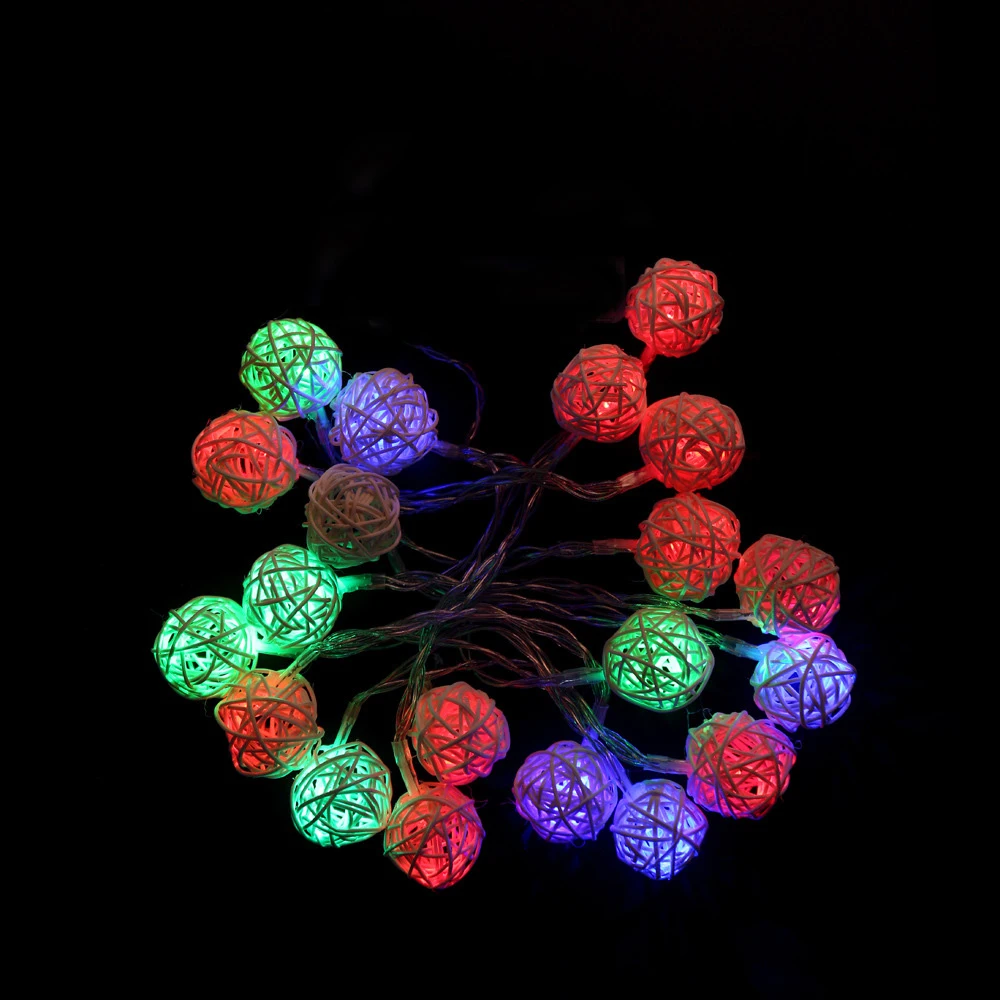 Ротанговый шар 230 см вечерние изящные свадебные светильники USB световая гирлянда НОВАЯ РОЖДЕСТВЕНСКАЯ лампа - Испускаемый цвет: colorful