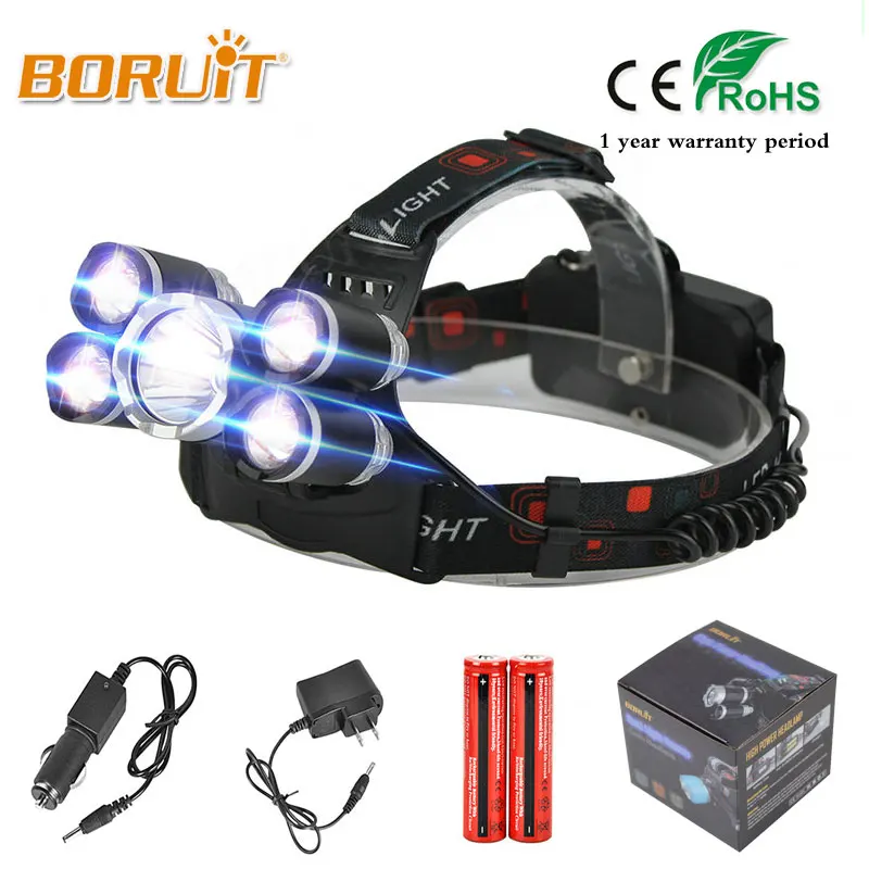 

BORUiT 10000LM XML T6 XPE LED Headlight Use 18650 Battery Head Torch 4 Modes Waterproof Headlamp Fishing Hunting Flashlight