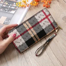 Women Luxury Wallets Pu Leather Zipper Phone Pocket Wallet Card Holder England Style Female Wallet Black Quality Girl Wallet