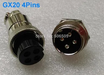 

Free shipping 20mm GX20 4 pins aviation plug aviation socket cable joint 2set/lot