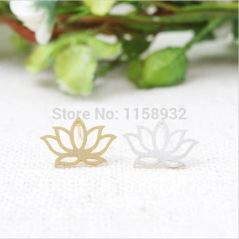

Fashion Gold Color Silver plated Lotus Stud Earrings for women