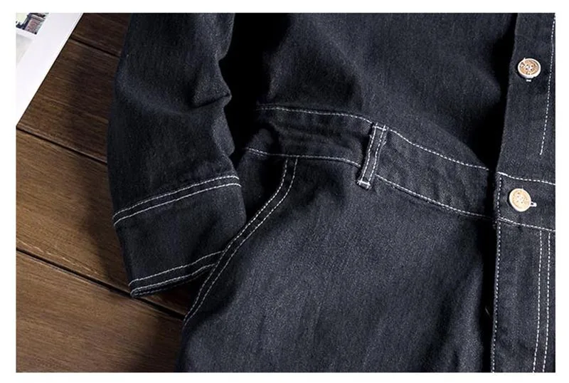 Mcikkny Spring Autumn Men's Cargo Denim Bib Overalls Eagle Embroidery Jeans Jumpsuits For Male Suspender Pants  (1)