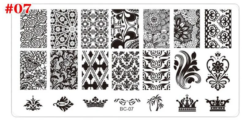 Addfavor дизайн ногтей штамп кружева цветок животный узор ногтей штамповки пластины шаблоны ногтей Красота маникюрные инструменты