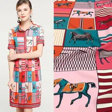 Милый забавный цирк advanced цифровая печать, полиэстер ткань для платье рубашка DIY Весна и лето модная