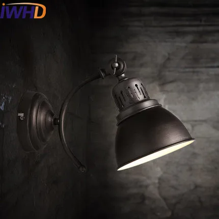 Iwhd регулируемый угол бра Лофт промышленных Винтаж бра черный ретро wandlamp светодиодный светильник настенный до Подпушка дома Освещение