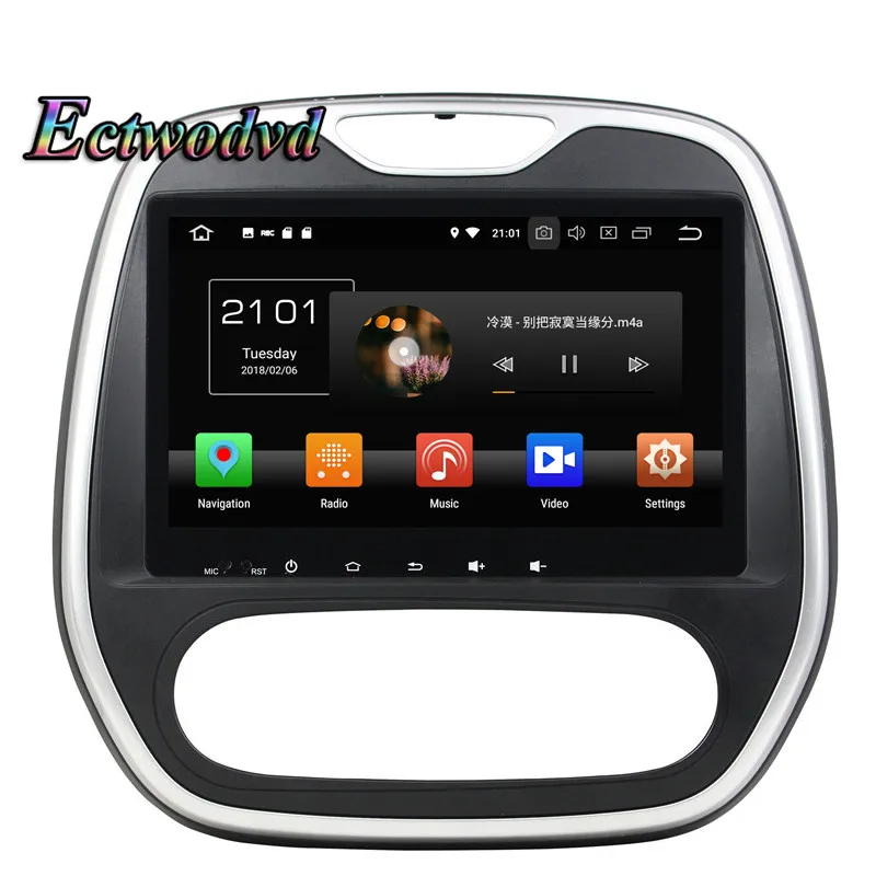 Top Ectwodvd Octa Core 4G RAM 64G ROM Android 9.0 Car Multimedia DVD Player GPS HeadUnit For Renault Capture AT 2016 4