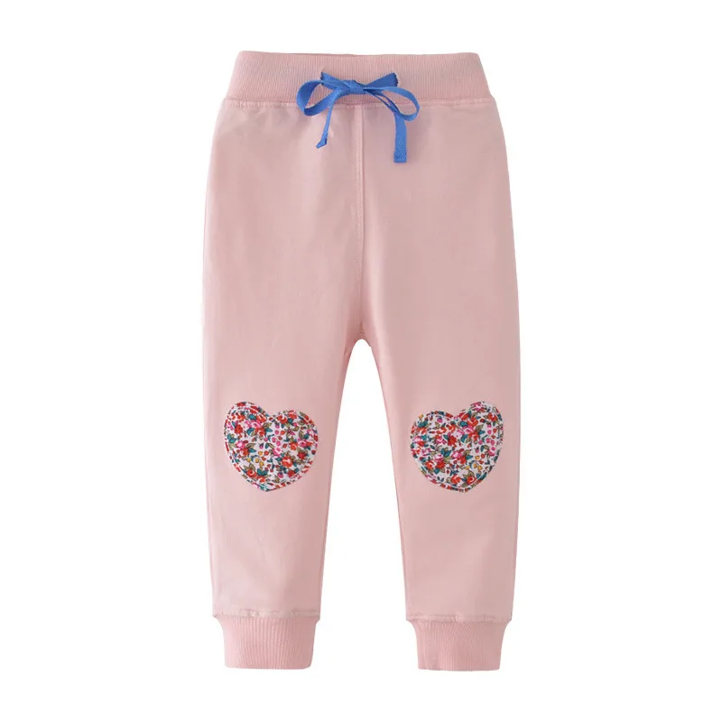 

Jumping Meters Children applique girls sweatpants new 2019 baby girl trousers pink autumn spring kids clothing pant for girls