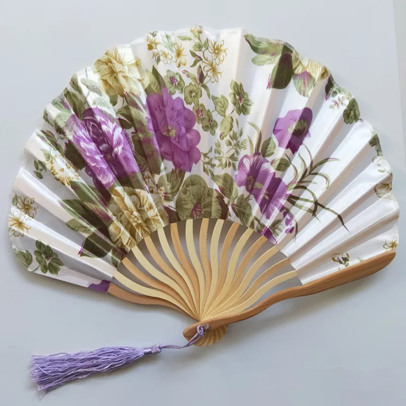Узор китайский стиль ручные вентиляторы Шелковый бамбуковый Складной вентилятор ручной свадебный ручной Вентилятор Прохладный бамбуковый цветок персонализированный